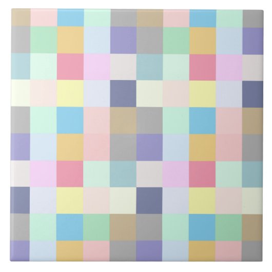 Modernes, farbenfrohes Schachbrett Fliese (Vorderseite)