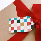 Modernes, farbenfrohes Schachbrett Geschenkanhänger