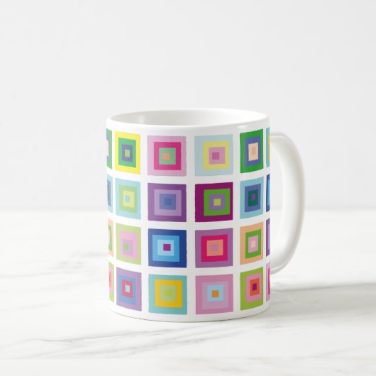 Modernes, farbenfrohes Stadtviertel im Mittelalter Kaffeetasse (VorderseiteRechts)