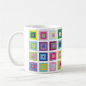 Modernes, farbenfrohes Stadtviertel im Mittelalter Kaffeetasse (Links)