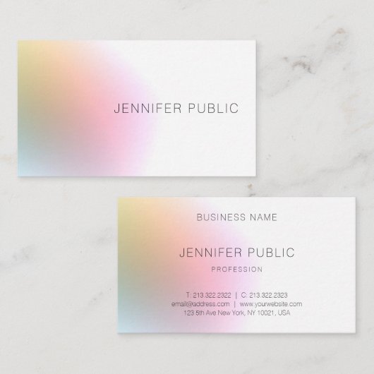 Modernes, farbenfrohes Template Elegant Beruflich Visitenkarte (Vorne/Hinten)