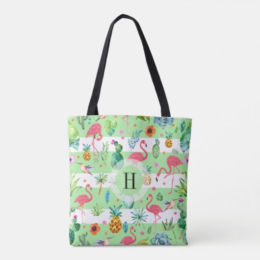 Modernes, farbenfrohes tropisches Muster Tasche (Rückseite)