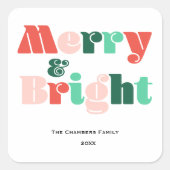 Modernes, farbenfrohes und helles Foto Quadratischer Aufkleber (Vorderseite)