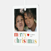 Modernes, farbenfrohes Weihnachtsfest - Foto Ornament Aus Metall (Vorderseite links)