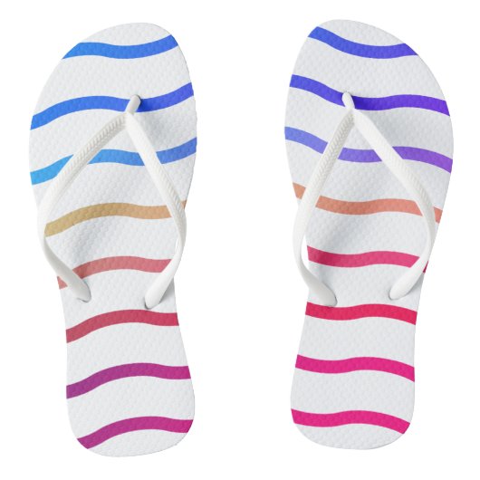 Modernes, farbenfrohes Wellenmuster Badesandalen (Fußbett)