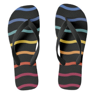 Modernes, farbenfrohes Wellenmuster Badesandalen