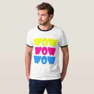 Modernes, farbenfrohes WOW MAMA Sprichwort Einfach T-Shirt