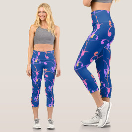 Modernes, farbenprächtiges Regenbogen-Botanisches Capri Leggings