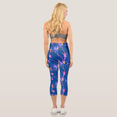 Modernes, farbenprächtiges Regenbogen-Botanisches Capri Leggings (Rückseite)