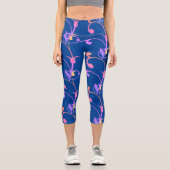 Modernes, farbenprächtiges Regenbogen-Botanisches Capri Leggings (Vorderseite)