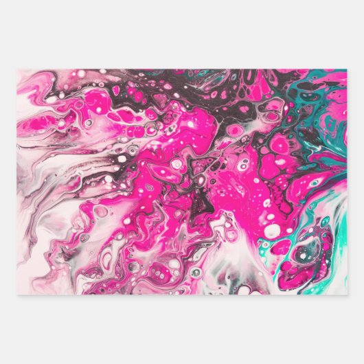 Modernes, farbiges Abstraktes Muster aus Marmor Geschenkpapier Set (Vorderseite 2)