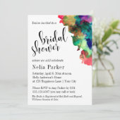 Modernes, farbiges Brautparty 1 Einladung (Stehend Vorderseite)