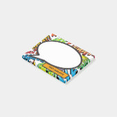 Modernes farbiges Comic Buch Pop Kunst Sprechblase Post-it Klebezettel (angewinkelt)