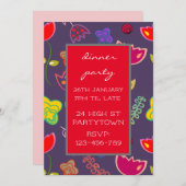 Modernes, farbiges Design-Party Einladung (Vorne/Hinten)