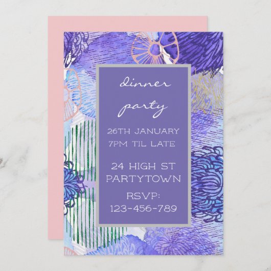 Modernes, farbiges Design-Party Einladung (Vorne/Hinten)