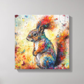Modernes, farbiges Eichhörnchen Art Canvas Print Leinwanddruck