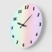 Modernes farbiges Gefälle Wasserfarbe Regenbogen Große Wanduhr (Winkel)