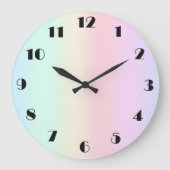 Modernes farbiges Gefälle Wasserfarbe Regenbogen Große Wanduhr (Vorderseite)