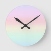 Modernes farbiges Gefälle Wasserfarbe Regenbogen Runde Wanduhr (Vorderseite)