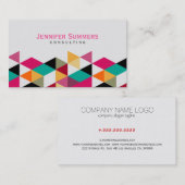 Modernes, farbiges geometrisches Dreieck Muster 4a Visitenkarte (Vorne/Hinten)