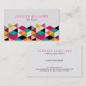 Modernes, farbiges geometrisches Muster Visitenkarte (Vorne/Hinten)