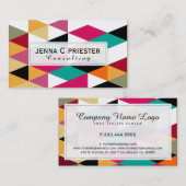 Modernes, farbiges geometrisches Muster Visitenkarte (Vorne/Hinten)