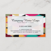 Modernes, farbiges geometrisches Muster Visitenkarte (Rückseite)