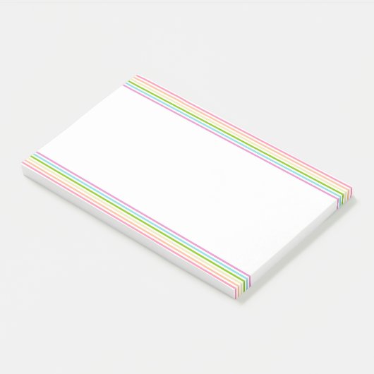 Modernes, farbiges gestreiftes, trendiges Template Post-it Klebezettel (angewinkelt)