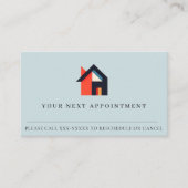 Modernes farbiges Haus Blue Red Orange Ernennung Visitenkarte (Vorderseite)