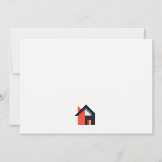 Modernes farbiges Haus Logo Realtor Blue Red Orang Mitteilungskarte (Rückseite)
