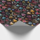 Modernes, farbiges Herzmuster Geschenkpapier (Ecke)
