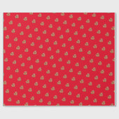 Modernes, farbiges, herzrotes Verpackungspapier Geschenkpapier (Flach)