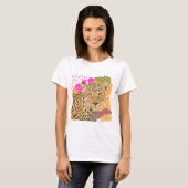 Modernes, farbiges Leopardendesign T-Shirt (Vorne ganz)