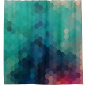 Modernes, farbiges Octagon Geometric Muster Duschvorhang (Vorderseite)