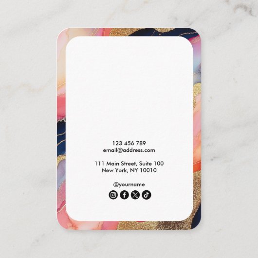 modernes farbiges Ohrring-Logo Visitenkarte (Rückseite)