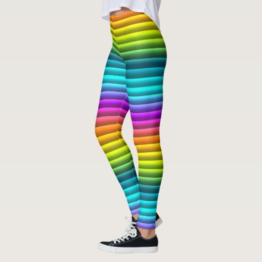 Modernes, farbiges Regenbogenmuster Leggings (Links)