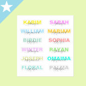 Modernes, farbiges Script mit vollen Namen, beste Aufkleber