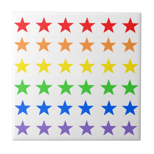 Modernes, farbiges Sternmuster Fliese (Vorderseite)