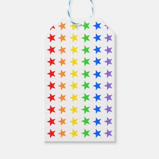Modernes, farbiges Sternmuster Geschenkanhänger (Vorderseite)