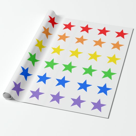 Modernes, farbiges Sternmuster Geschenkpapier (Ungerollt)