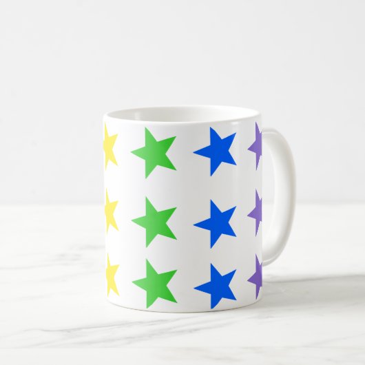 Modernes, farbiges Sternmuster Kaffeetasse (VorderseiteRechts)