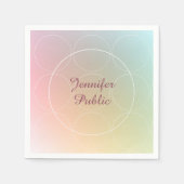 Modernes, farbiges Template-Handschriftzeichen Serviette (Vorderseite)