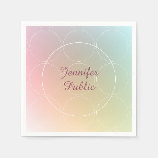 Modernes, farbiges Template-Handschriftzeichen Serviette (Vorderseite)