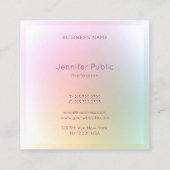 Modernes, farbiges Template Script Beruflich Quadratische Visitenkarte (Rückseite)