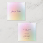 Modernes, farbiges Template Script Beruflich Quadratische Visitenkarte (Vorne/Hinten)