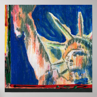 Modernes farbiges Wasserfarbenfoto Poster