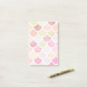 Modernes, farbiges Wasserfarbenmuster - Meerjungfr Post-it Klebezettel (Auf Schreibtisch)