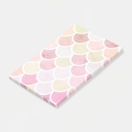 Modernes, farbiges Wasserfarbenmuster - Meerjungfr Post-it Klebezettel (angewinkelt)