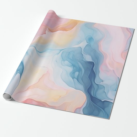 Modernes, farbiges Wasserfarbmuster Geschenkpapier (Ungerollt)