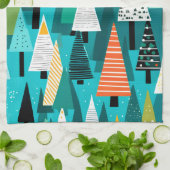 Modernes, farbiges Weihnachtsbaummuster Geschirrtuch (Gefaltet)